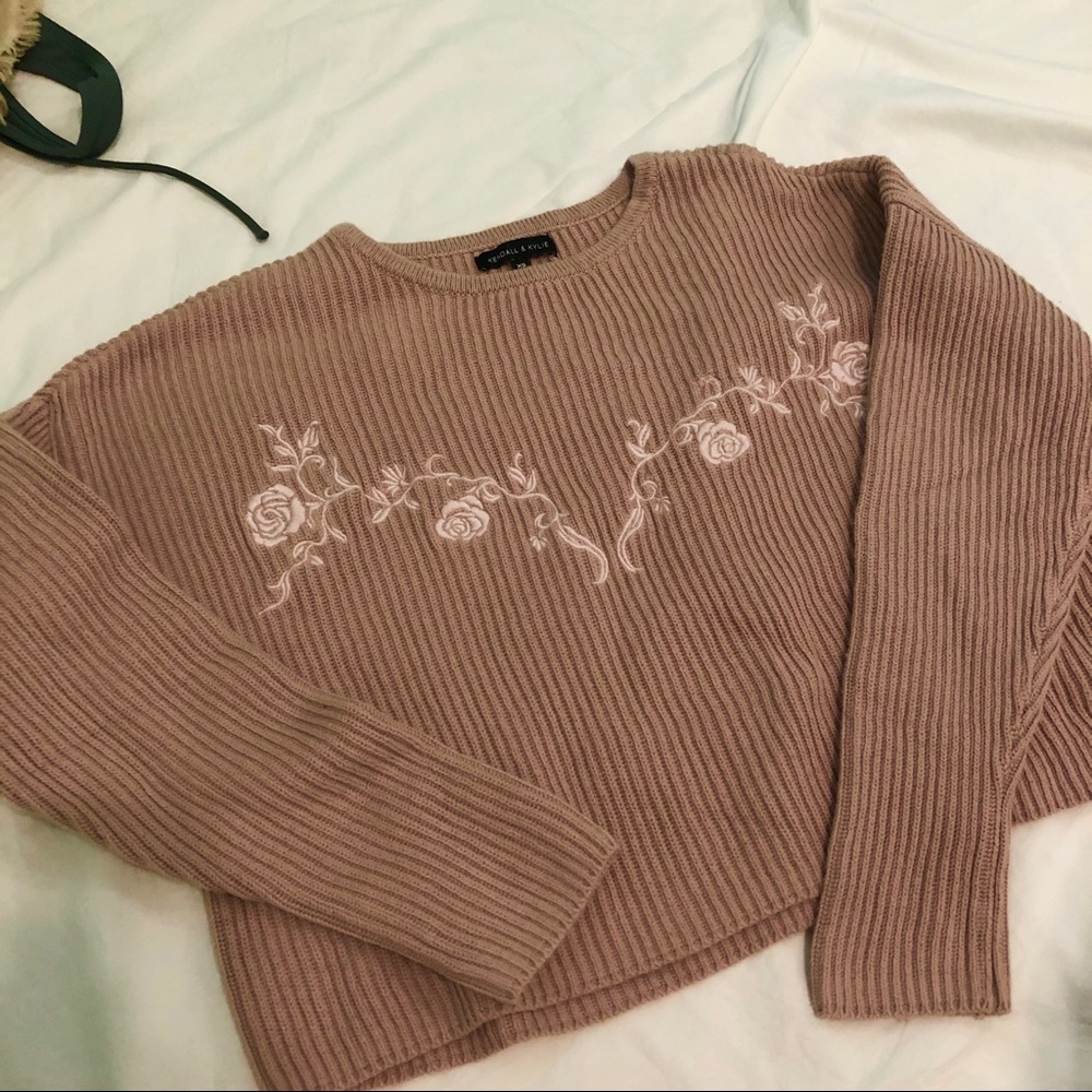 🤍SALE WORN ONCE CHUNKY KNIT CROPPED NUDE SWEATER